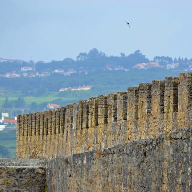 The imposing wall surrounding the city of Óbidos